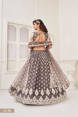 Grey Net Lehenga Choli